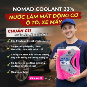 nước làm mát động cơ ô tô xe máy nomad can 4 lít