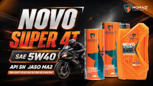 Bình nhớt Nomad Novo Super 4T cấp độ nhớt 5W40 cho xe côn tay